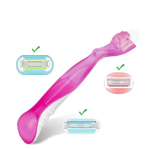 VANEST Replacement Razor Handle for Gillette Venus - Hot Pink, Non-Slip Grip, Ergonomic, Compatible with Most Razor Heads