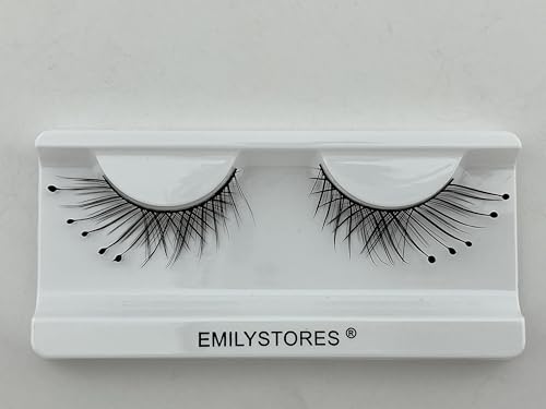 Dramatic Black False Eyelashes with Dots - Halloween Costume Lashes