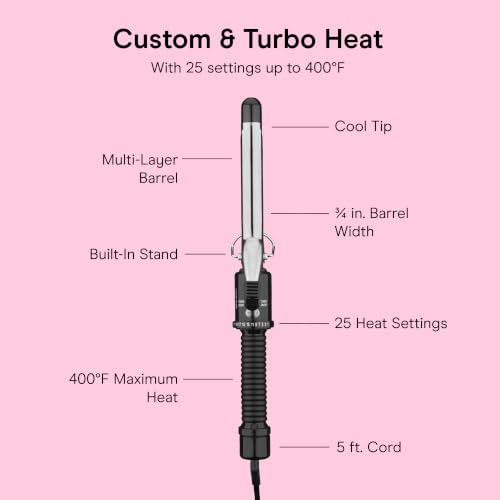 Conair 3/4-in. Curling Iron - 25 Heat Settings, 400°F