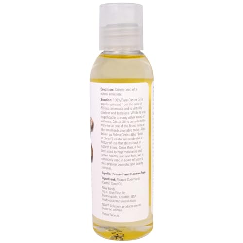 NOW Foods Castor Oil 4 fl oz Oil (Pack of 2)