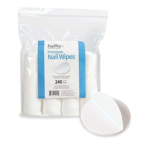 ForPro Lint-Free Cotton Nail Wipes - 1.75" Easy-Grip Rounds (240 Count)