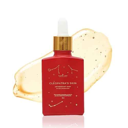 CLEOPATRA'S SKIN Moisturizing Serum – Ayurvedic Face Oil for Oily & Sensitive Skin – Antioxidant, Anti-Aging & Hydrating with Pomegranate & Manjistha, Non-Greasy & Collagen-Boosting Glow Oil
