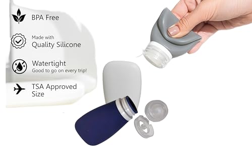 TSA Approved Travel Bottles 3oz Leak Proof Silicone 3-Pack