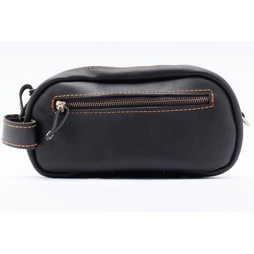 Handmade Premium Leather Men's Toiletry Travel Bag - Dopp Kit & Crossbody Bag , Makeup Organizer, Gift Ideas for Men & Women, Small Travel Bag, Travel Kit, Genuine Leather, Accessories for Men