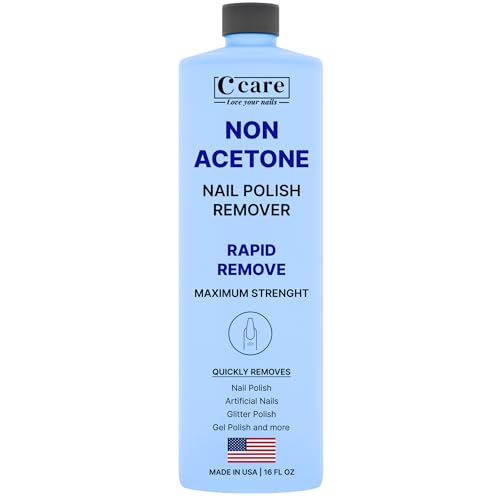 C CARE Non-Acetone Nail Polish Remover 16 Fl Oz Pack of 1 - Gentle, Nourishing, Fast-Acting