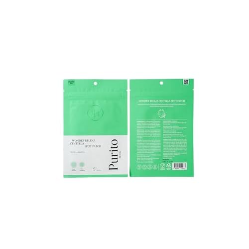 PURITO SEOUL Wonder Releaf Centella Spot Patch, Korean Centella, for Sensitive Skin, Soothing, Pimple Patches for Face, Spot Stickers, K-Beauty, 51 Count