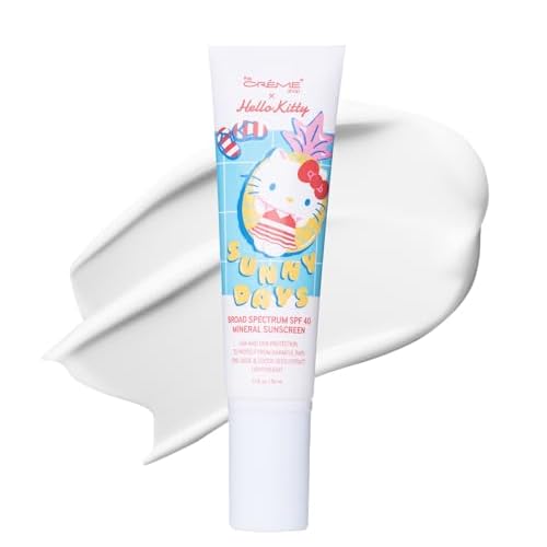 The Cr?me Shop x Hello Kitty Sunny Days SPF 40 Mineral Sunscreen for Sensitive Skin with Zinc Oxide, UVA/UVB Protection with No White Cast, Korean Skin Care Vegan Formula (1.69 Fl Oz)