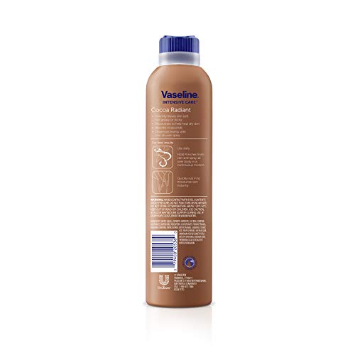Vaseline Intensive Care Spray Moisturizer For Dry Skin Cocoa Radiant Made With 100% Pure Cocoa Butter 6.5oz (Pack of 6)