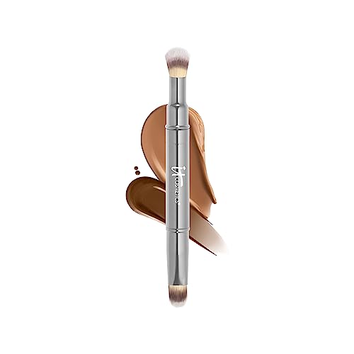 IT Cosmetics Heavenly Luxe Dual Airbrush Concealer Brush #2 - Dual-Ended, 2-in-1 Brush for Liquid & Cream Concealer - Buff Away Imperfections - With Award-Winning Heavenly Luxe Hair Silver
