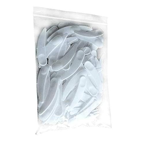 100PCS Disposable Mini Curved Cosmetic Spatula Scoop Makeup Mask Spatula Plastic Spoon,Small Makeup Scoop for Mixing and Sampling.