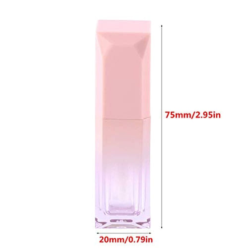 10Pcs 5ml Gradient Pink Empty Lip Gloss Tubes Plastic Mini Refillable Lip Balm Lipstick Bottle Lip Glaze Tube with Wand Travel Pipe Vials DIY Beauty Makeup Cosmetic Container Jar Pot Lip Oil