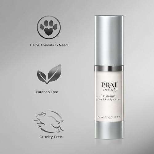PRAI Beauty Platinum Firm and Lift Eye Serum, Anti-Aging and Hydrating Serum, Paraben-Free, Vegan, Cruelty-Free, 0.5 oz