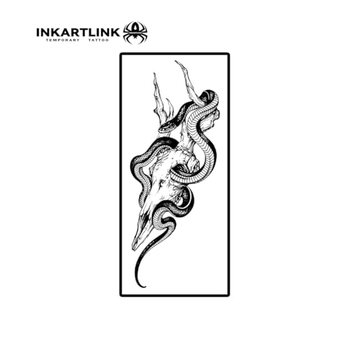 INKARTLINK Semi Permanent Tattoos, Realistic Temporary Tattoos, Snake Tattoos for Cool Boys and Girls, Waterproof and Non-reflective, Exquisite Packaging, Unique Design(Snake 4)