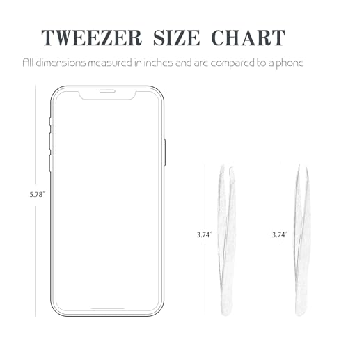 Cut it Precision Tweezers Set with Travel Case - Pointed & Slant Tips for Eyebrow & Facial Hair Removal