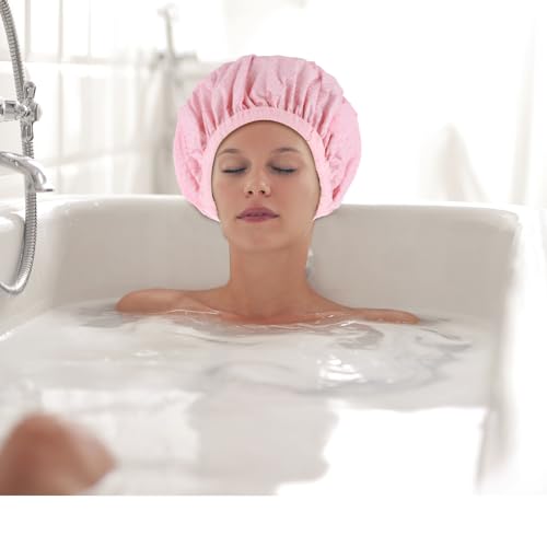 Deep Conditioning Hair Treatment Caps, 2 Pack - Pink Reusable
