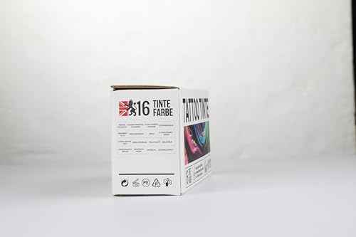 CNC Tattoo Ink Set 1/2oz (15ml) Tattoo Supply Ink USA 16 Colors Pigment Kit for Lining, Shading TI6003-15-16