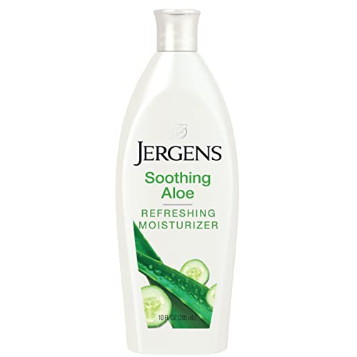 Jergens Soothing Aloe Refreshing Moisturizer, Aloe Vera, 10 oz, Illuminating Hydralucence Blend, with Cucumber Extract, Dermatologist Tested