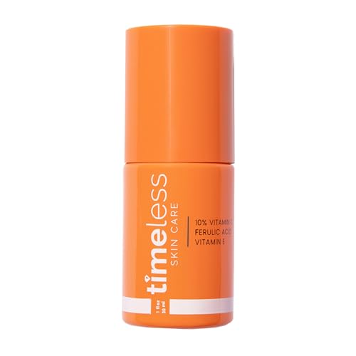Timeless Skin Care Vitamin C Serum with Vitamin E & Ferulic Acid - Brightening Serum - for Oily & Dry Skin - Fragrance-Free - 1.7 Fl Oz