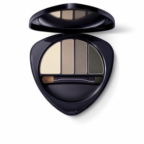 Dr. Hauschka Eye & Brow Palette, 01 Stone, Smoky Eye, Compact includes Four Neutral Shades, Natural, Mineral, Eyeshadow, Matte and Satin Finishes, All Skin Tones, 0.19 oz