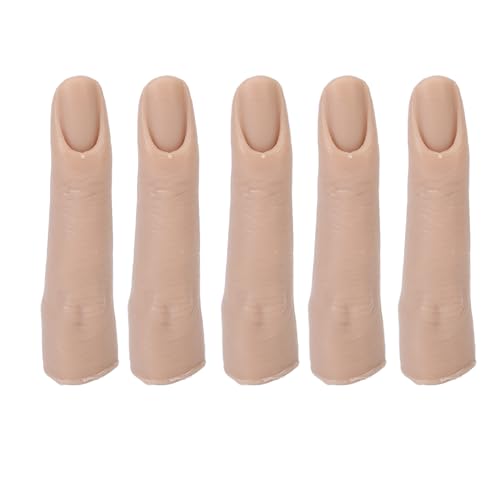 Practice Manicure Fingers, Silicone Fake Practice Fingers for DIY Acrylic Nails Flexible Joints Nail Finger Nail Training Finger Bendable for Nails Practice Art DIY