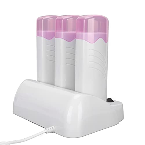 Triple Roll-On Wax Warmer Heater, Fast Heat Electric Hair Removal Wax Melting Machine, Portable Depilatory Wax Heater for Home & Salon Use