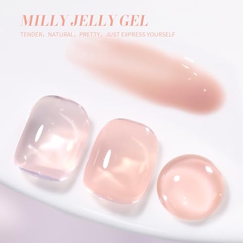 Born Pretty Jelly Nude Gel Nail Polish - 15ml Sheer Translucent UV Polish