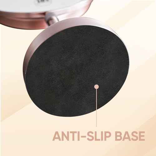 Nicesail Table Mirror 1X 10X Magnifying Mirror Double Sided, Makeup Mirror for Desk 360 Rotation 8 Inch Face Mirror, Matte Rose Gold