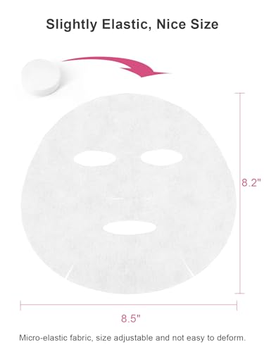 Compressed Facial Sheet Masks, 100pcs Natural DIY Disposable Facial Masks, Coin-Shaped Facial Sheet Mask Paper for Face Skin Care, Non-Woven Fabric