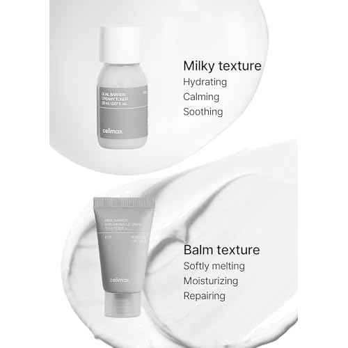celimax Dual Barrier Trial Kit Travel Size, Gift Set | with Creamy Toner & Skin Wearable Cream, Travel Size, Mini-sized Gift Set, Ceramides, Peptide