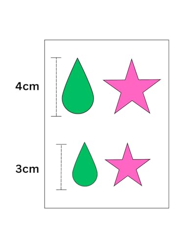 Hisoka Temporary Tattoo, 2-Pack Pink Star & Green Teardrop