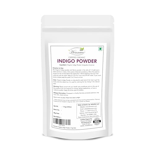 Organic Indigo Hair Dye Powder - Natural Color 4oz