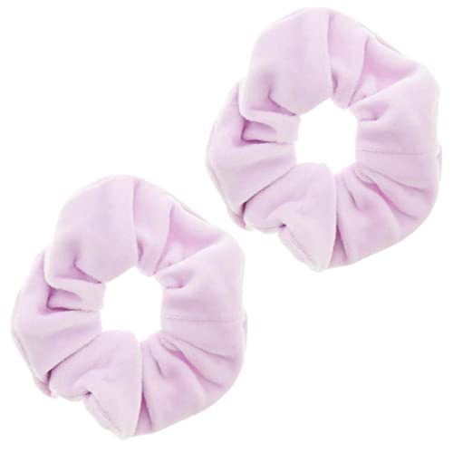 Topkids Accessories - Luxury Velvet Scrunchie Scrunchies Elastic Hair Band Ponytail Holders Hair Scrunchie Hair Bobbles Hair Accessories for Women, Ladies, Girls - Pack of 2 (Powder Pink)