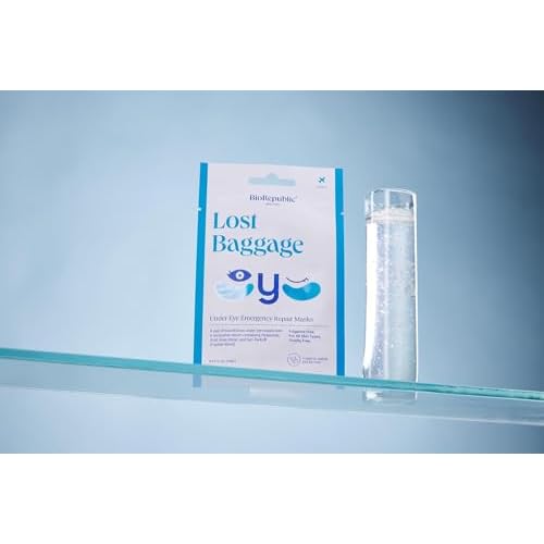 BioRepublic Lost Baggage Under Eye Emergency Repair Mask | Reduces Appearance of Lines, Bags, and Dark Circles Under Eyes | 6