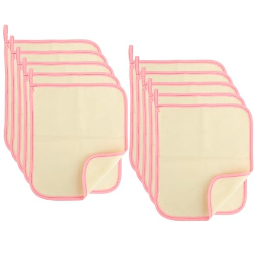 10Pcs Wash Cloths,Exfoliating Body Scrubber,Body Scrubber Exfoliator,Pink Frame Exfoliating Washcloth,Face Cloths for Washing Face,Loofah Exfoliating Body Scrubber,Wash Rags for Body,Exfoliating Towel