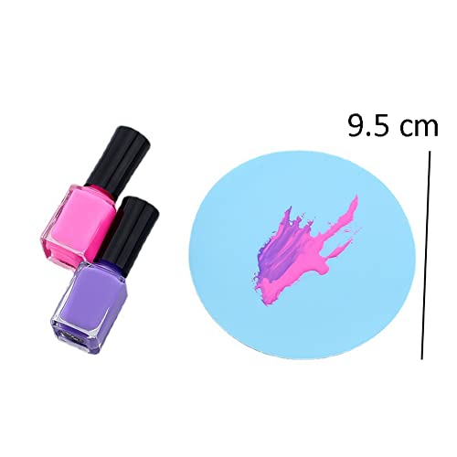 8 Pcs Silicone Round Nail Art Palette Set