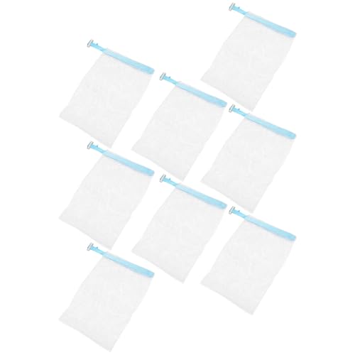 8Pcs Facial Cleansing Foaming Net Bags with Drawstring & Buckle