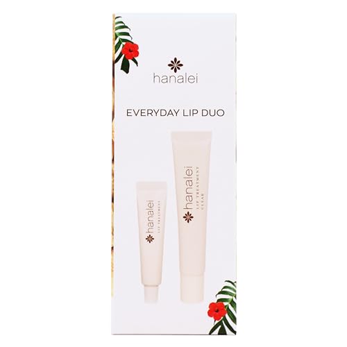 Hanalei Lip Treatment Duo ? Hydrating Lip Balm & Repair for Dry, Chapped Lips with Kukui Oil, Shea Butter, Agave & Grapeseed Oil ? Clear Lip Moisturizer & Conditioner, Full & Mini Travel-Size
