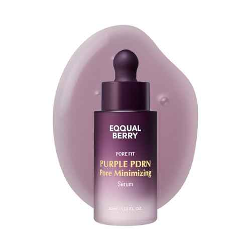 EQQUALBERRY Purple PDRN Pore Minimizing Serum ? Vegan Collagen & Peptides for Pore Refining & Skin Elasticity | Niacinamide & CICA Exosome for Calming | Korean Glass Skin, 1.01 FL OZ