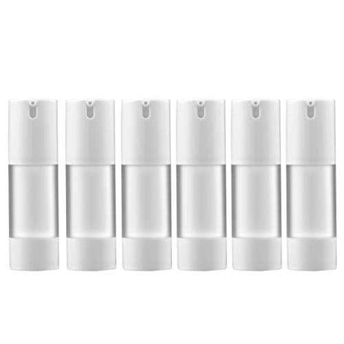 Airless Pump Bottles 30ml Travel Size, Pack of 6 Frosted