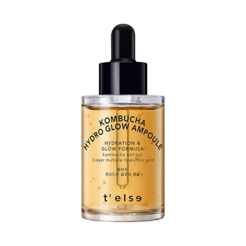 T'ELSE Kombucha Hydro Glow Ampoule 1.01oz, Tightening Deep Faical Moisturizing, Vegan, Hydrate and Soften the Skin, 30ml