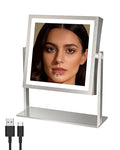 Ruacq Rechargeable Vanity Mirror with Lights, 1X/10X Magnifying