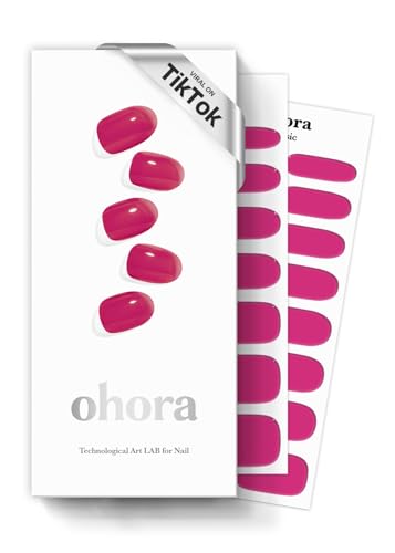 ohora Semi Cured Gel Nail Strips Reddish Tint Salon-Quality Long Lasting