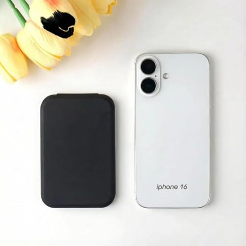 Ultra-Thin Pocket Mirror with PU Leather Cover - Dual-Sided