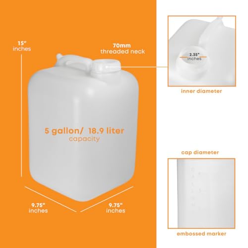 FastRack 5 Gallon Water Jug 4-Pack | BPA-Free Food-Grade