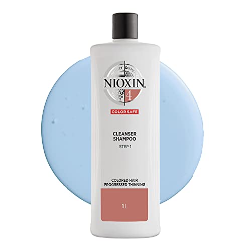 Nioxin System 4 Cleanser Shampoo, Color Treated Hair with Progressed Thinning, 33.8 oz