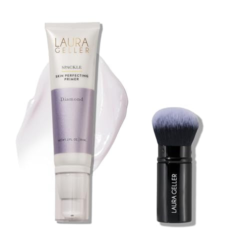 LAURA GELLER NEW YORK Spackle Skin-Perfecting Super-Size Makeup Primer - Diamond + Retractable Airbrush Kabuki Brush Duo