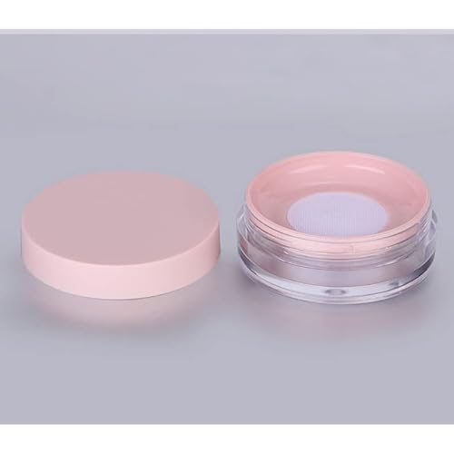 HLLMX 2 PCS Empty Loose Powder Container 10g Reusable Loose Powder Compact Case Make Compact Container DIY Makeup Powder Case with Sponge Powder PuffElasticated Net Sifter and Threaded Screw