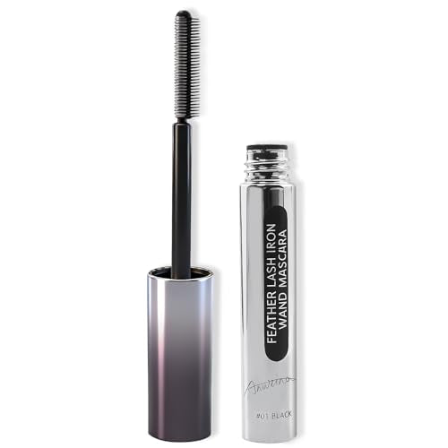 Iron Wand Mascara, Feather Lash Iron Mascara, Metal Mascara Wand, 3d Curling Eyelash, Added Fiber, Natural Length Slim Volume Building, Long-Lasting Smudge-Proof
