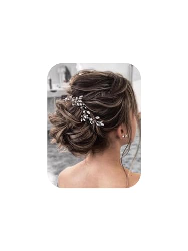 Brihasory Rhinestone Headband and Bridal Hair Clip Wedding Hair Pins Accessories for Brides Handmade Bridal Headpieces Set Prom Hair Pieces for Women and Girls Bridesmaid Gifts(Gold Headband)