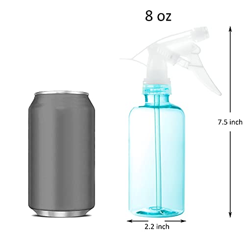 Youngever 6 Pack Empty Plastic Spray Bottles, Color Spray Bottles for Hair and Cleaning Solutions (8 Ounce)
